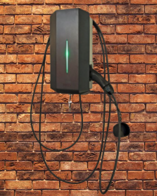 Car charger attached to a wall